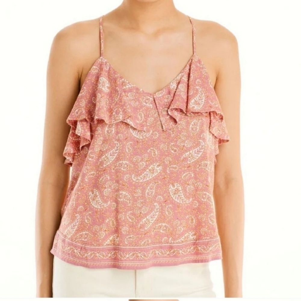 NWT Aqua Mauve Print Top T Back